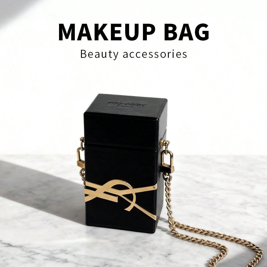 Luxury High Quality Bags - YSL Minimalist Elegant Black Shoulder Cosmetic