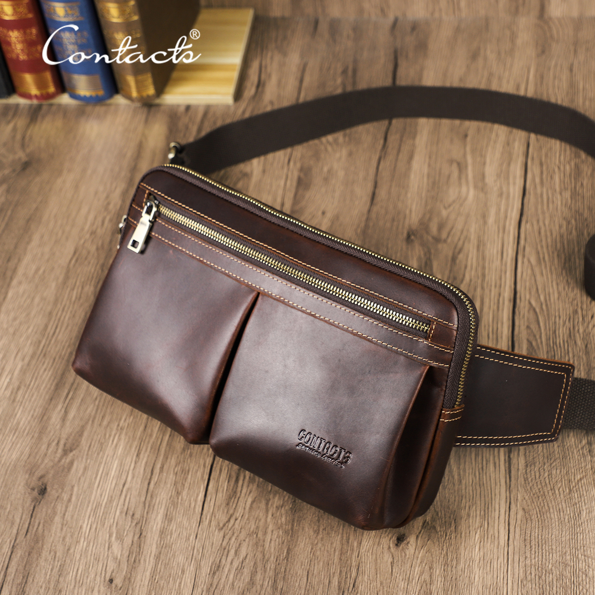 Luxury High Quality Bags - CONTACT'S 2025 Genuine Leather Waist Pakcks