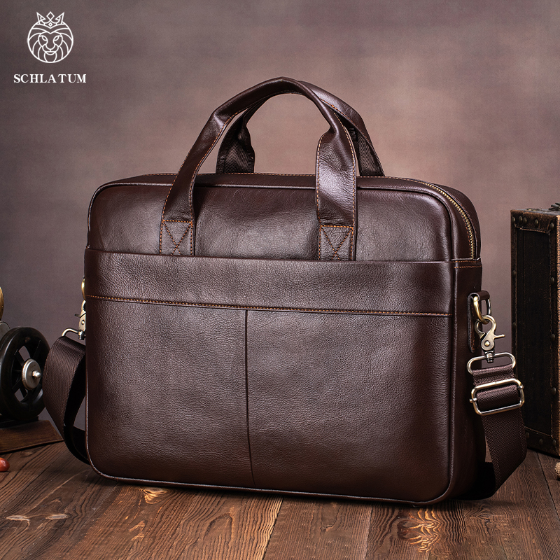 Genuine Leather Men's Briefcas - Luxury Bags For Laptop のレビューと価格
