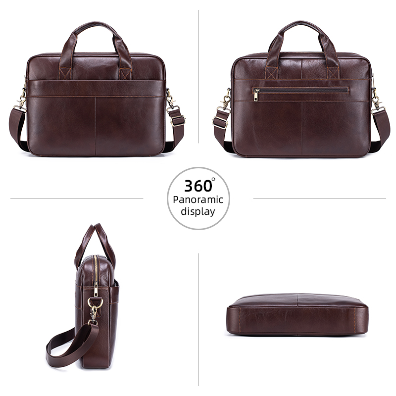 Genuine Leather Men's Briefcas - Luxury Bags For Laptop のレビューと価格
