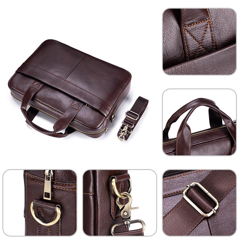 Genuine Leather Men's Briefcas - Luxury Bags For Laptop のレビューと価格
