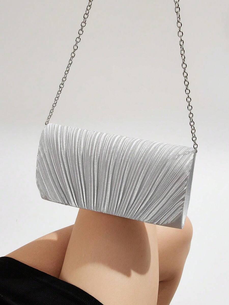 Womens Pleated Satin Mini Flap - Mini Bag Evening Clutch のレビューと価格