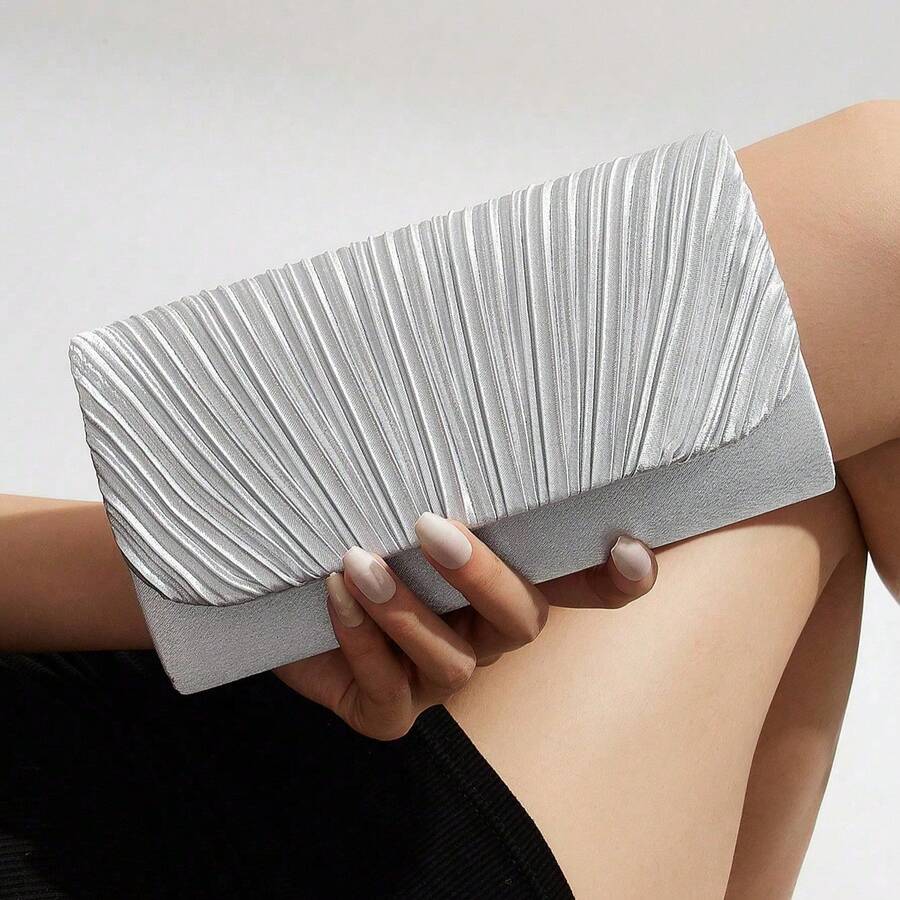 Womens Pleated Satin Mini Flap - Mini Bag Evening Clutch のレビューと価格