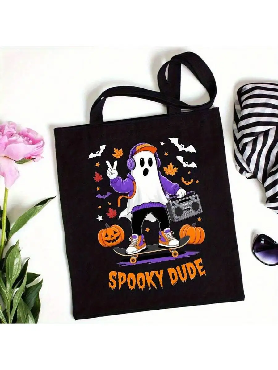 Black Spooky Dude Halloween To - Canvas Tote Designer のレビューと価格