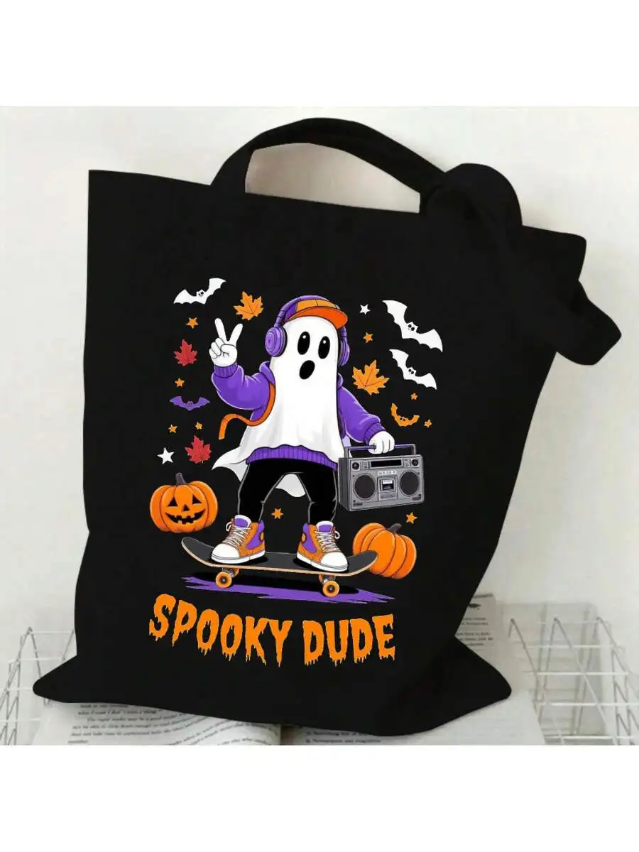 Black Spooky Dude Halloween To - Canvas Tote Designer のレビューと価格