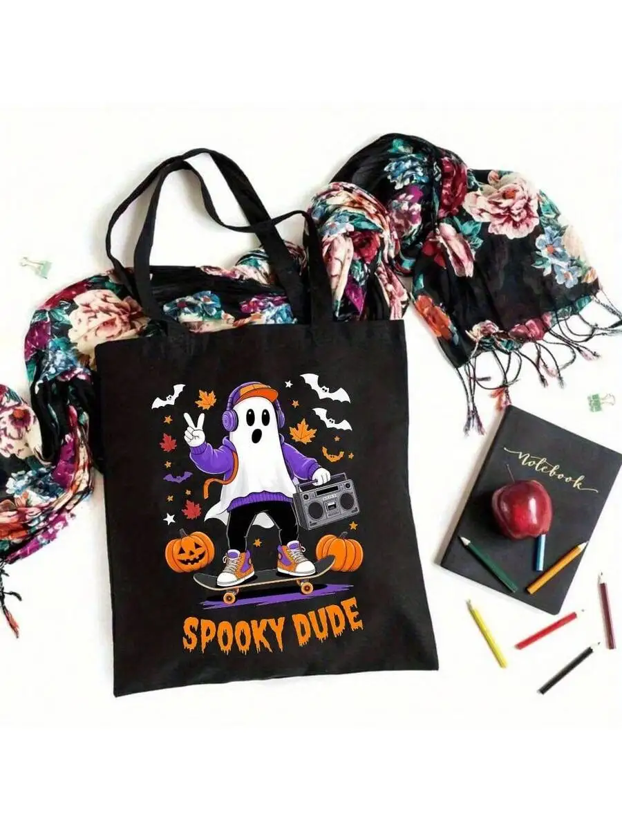 Black Spooky Dude Halloween To - Canvas Tote Designer のレビューと価格