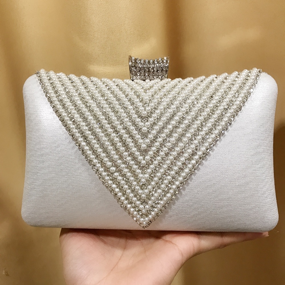 Women Pearl Diamond Beaded Eve - Mini Bag Evening Clutch のレビューと価格
