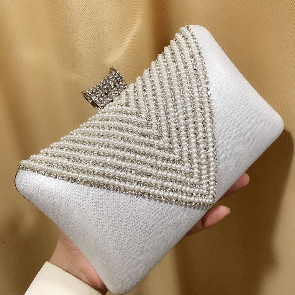 Women Pearl Diamond Beaded Eve - Mini Bag Evening Clutch のレビューと価格