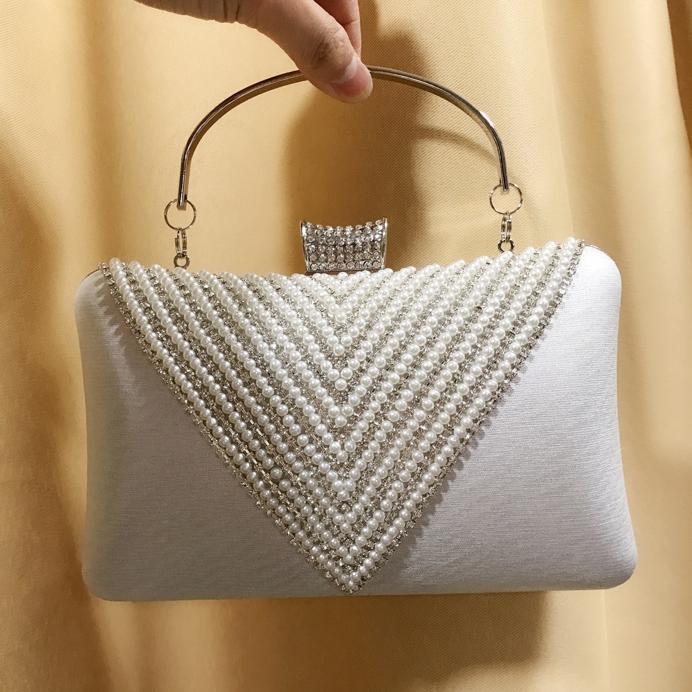 Women Pearl Diamond Beaded Eve - Mini Bag Evening Clutch のレビューと価格