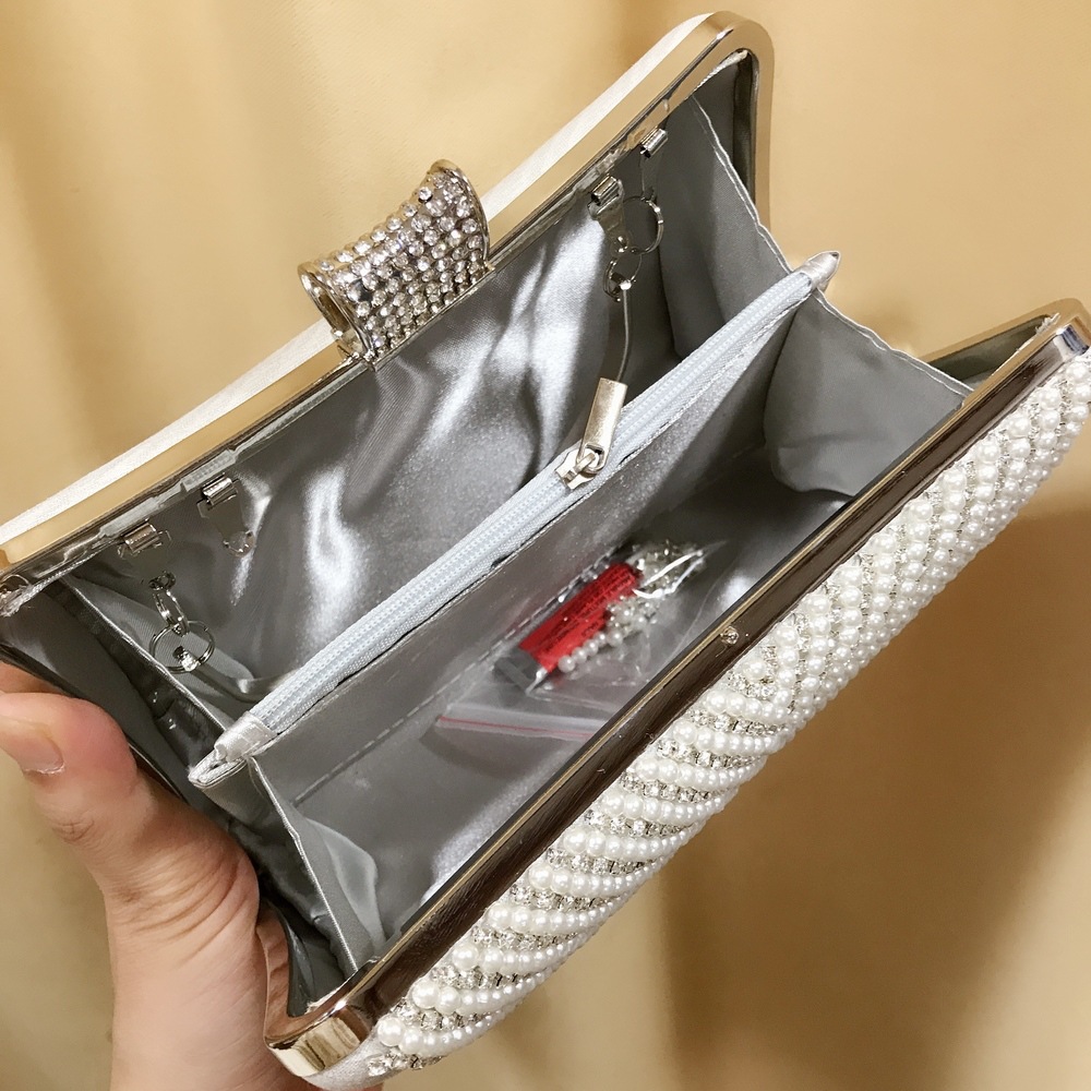 Women Pearl Diamond Beaded Eve - Mini Bag Evening Clutch のレビューと価格