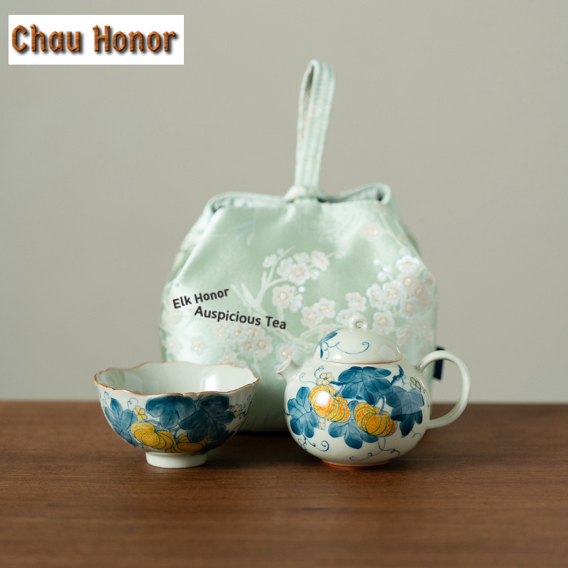 Hand-painted Pumpkin Travel Te - Luxury Bags Hand Painted のレビューと価格