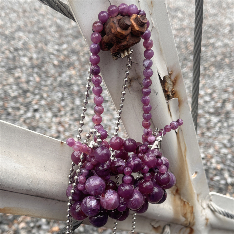 Girls Mini Purple Beaded  Clut - Mini Bag Evening Clutch のレビューと価格