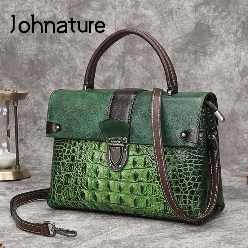 Johnature Retro Alligator Patt - Luxury Bags Hand Painted のレビューと価格
