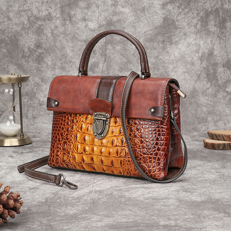 Johnature Retro Alligator Patt - Luxury Bags Hand Painted のレビューと価格