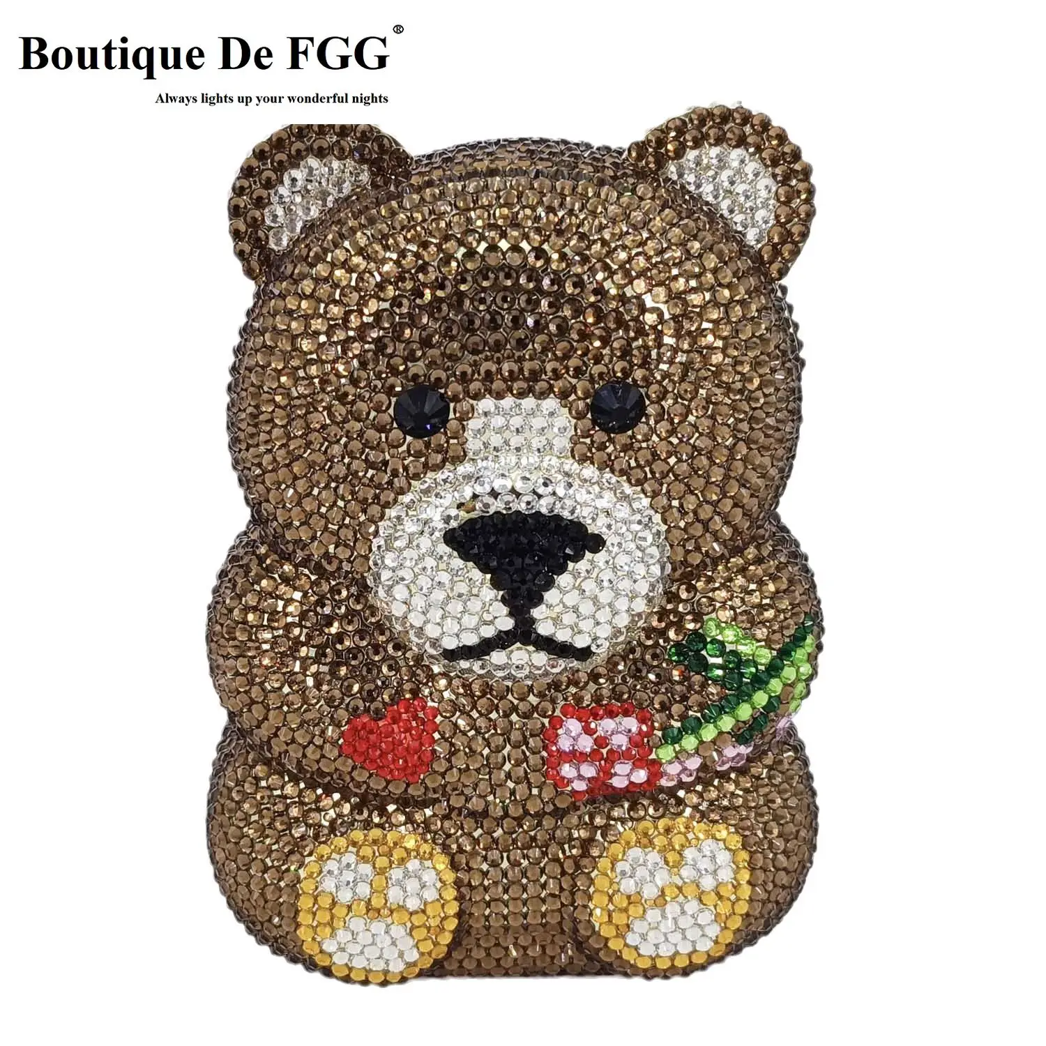 Boutique De FGG Brown Crystal  - Mini Bag Evening Clutch のレビューと価格
