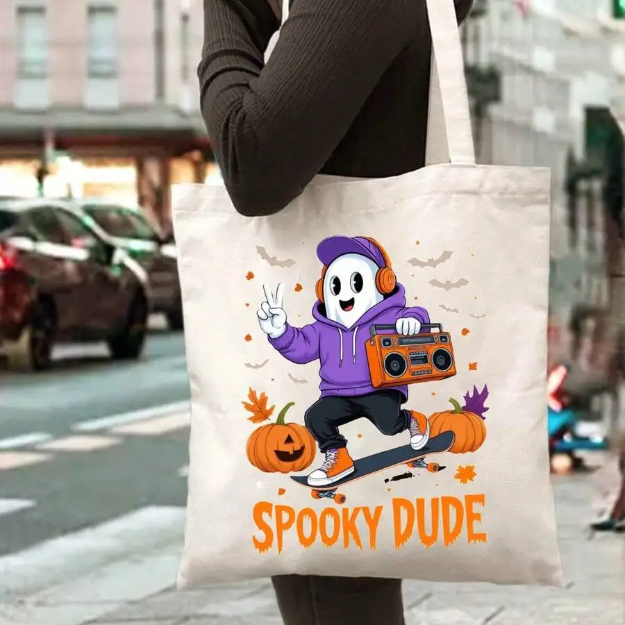 Halloween Tote Bag With Spooky - Canvas Tote Designer のレビューと価格