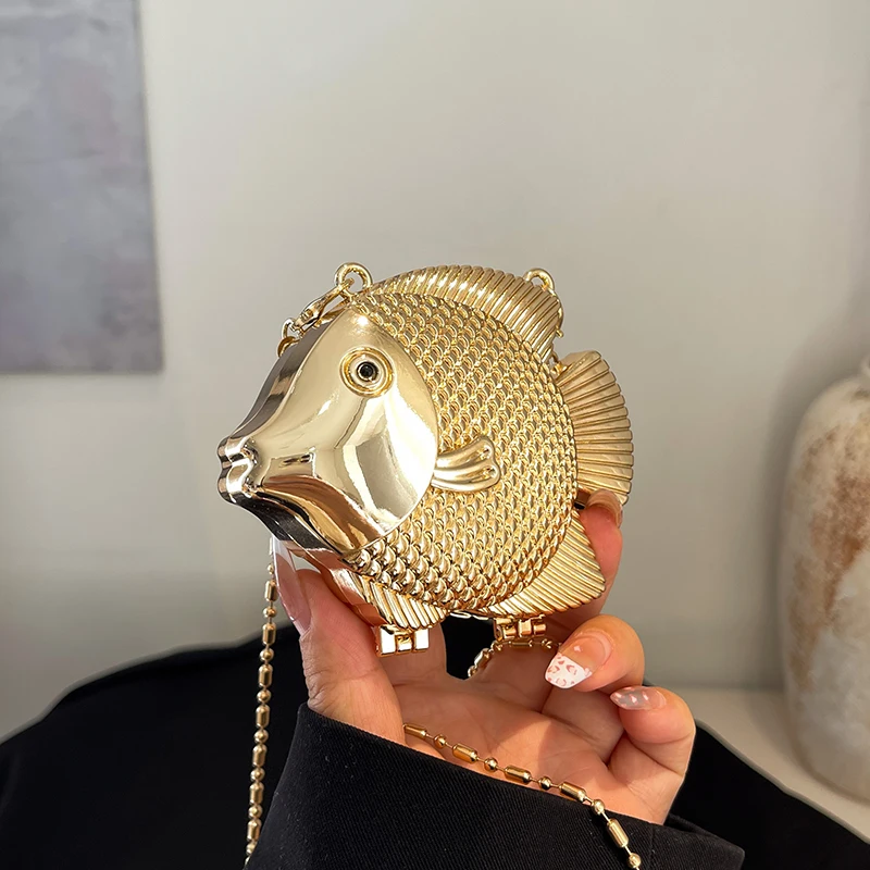 Cute Little Fish Shape Metal M - Mini Bag Evening Clutch のレビューと価格