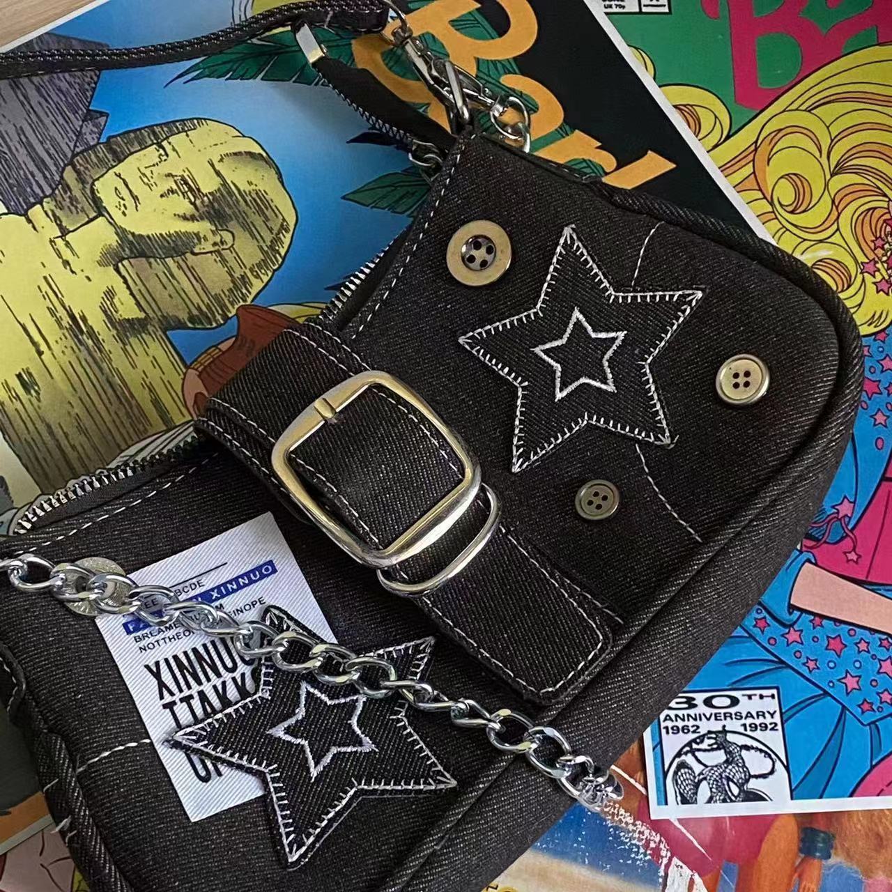 Women's Y2K Star Denim Half Mo - Canvas Tote Designer のレビューと価格